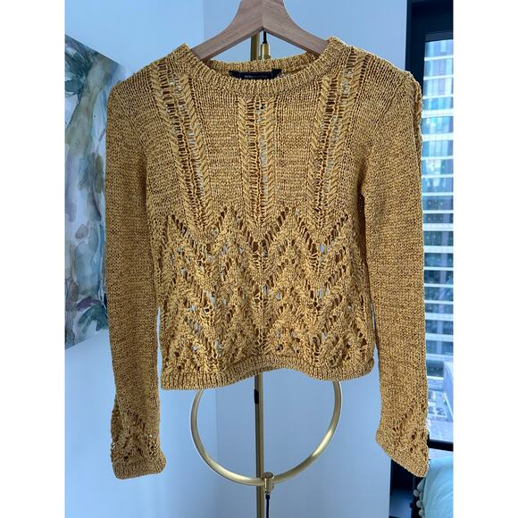 BCBG MaxAzria Mixed Stitch Pullover Crop Sweater | Size XXS - Picture 3 of 6